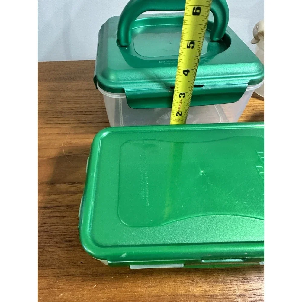 Lock N‎ Lock Set of 4 Nestable Containers, Green And Beige